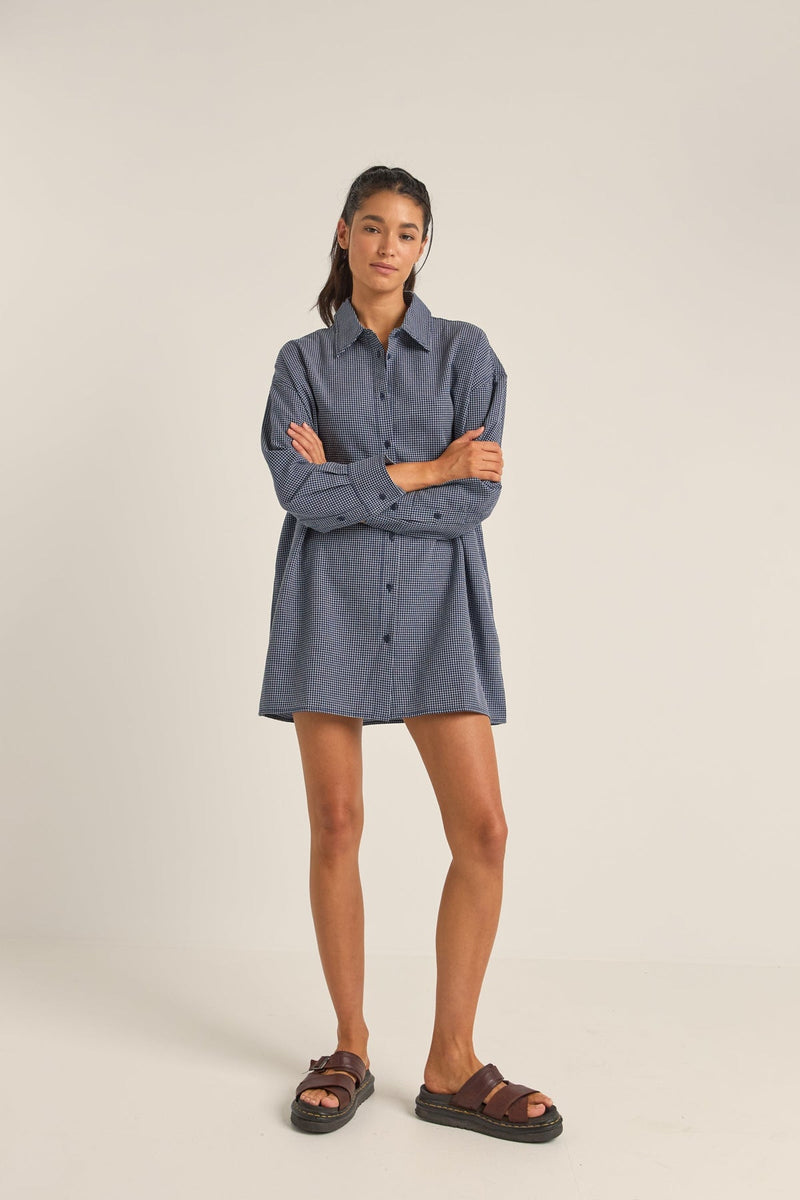 RHYTHM SHIRT DRESS - NAVY