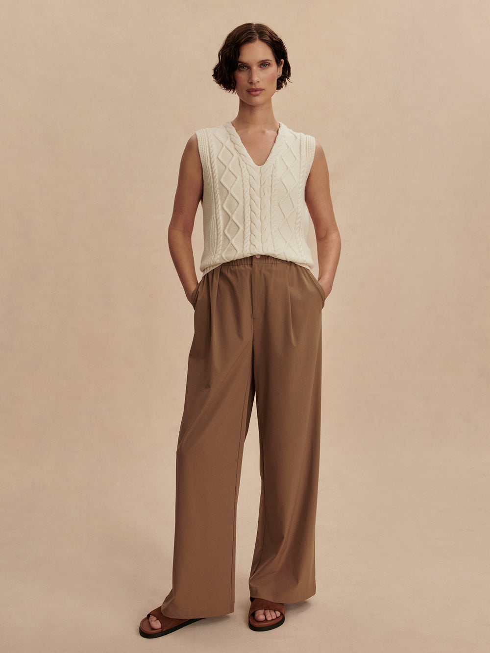 VARLEY KAYSON WIDE LEG 29.5 - TAUPE