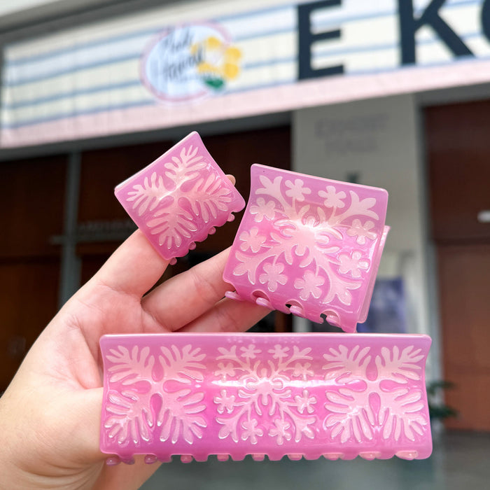 COOPMONSTERS ORIGINAL PINK QUILT HAIR CLAW