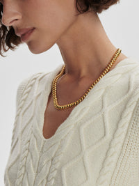 VARLEY KAY CABLE KNIT VEST - SNOW WHITE