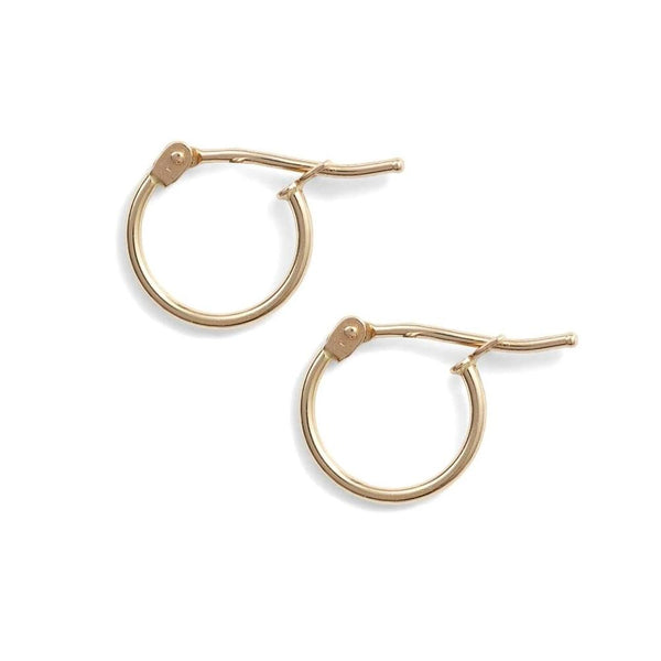 LOVE ME KNOT SOLID GOLD MINI HOOPS