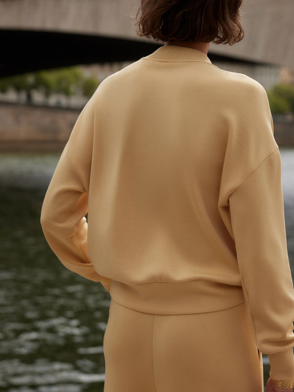 VARLEY REENA BUTTON FRONT SWEATER - SAHARA SUN