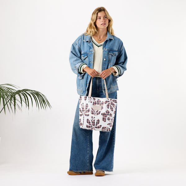 ALOHA COLLECTION REVERSIBLE TOTE / PALAKA FLEUR / NEPTUNE
