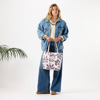 ALOHA COLLECTION REVERSIBLE TOTE / PALAKA FLEUR / NEPTUNE