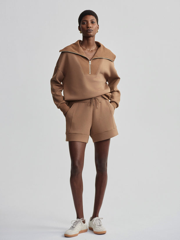 VARLEY CATHERINE HALF ZIP SWEAT - GOLDEN BRONZE