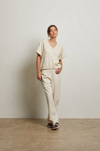 PERFECT WHITE TEE ADELE SUPIMA COTTON PANTS - SUGAR