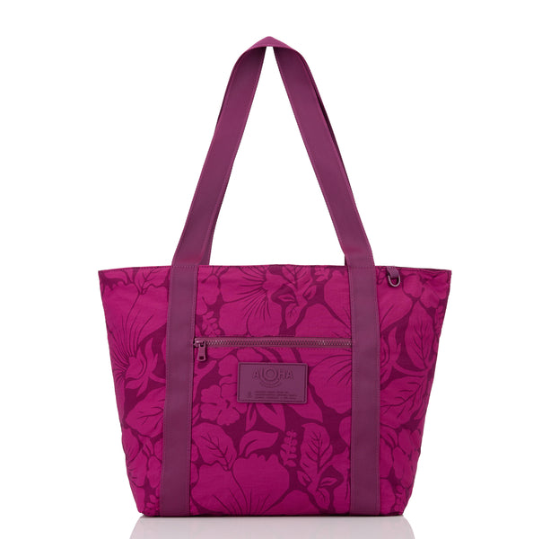 ALOHA COLLECTION NYLON ZIPPER TOTE / HEIPUA / PLUM