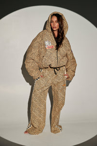 SABBI RAVING HEARTS DRILL PANTS - LEOPARD