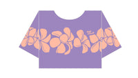 LEI CLUB CROP TEE PUA MELIA BAND - PEACH ON PURPLE