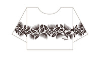 LEI CLUB CROP TEE PUA LEHUA BAND - LAVA ROCK ON WHITE