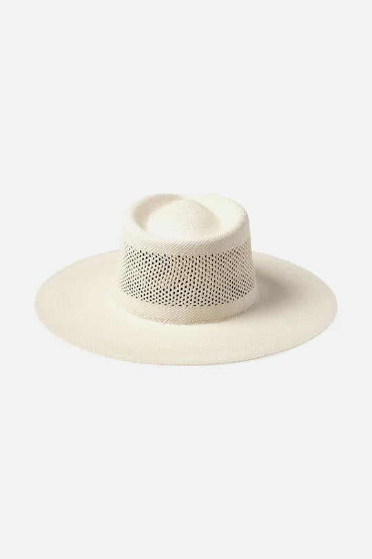 BRIXTON JO PANAMA STRAW RANCHER HAT - PANAMA WHITE