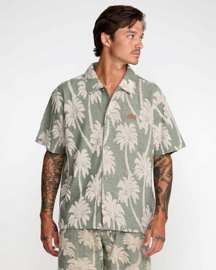 RVCA PALM FALL SHORT SLEEVE EXOTICA TEE - GNB0