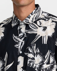 RVCA OVERSPRAY SHORT SLEEVE SHIRT - BLK
