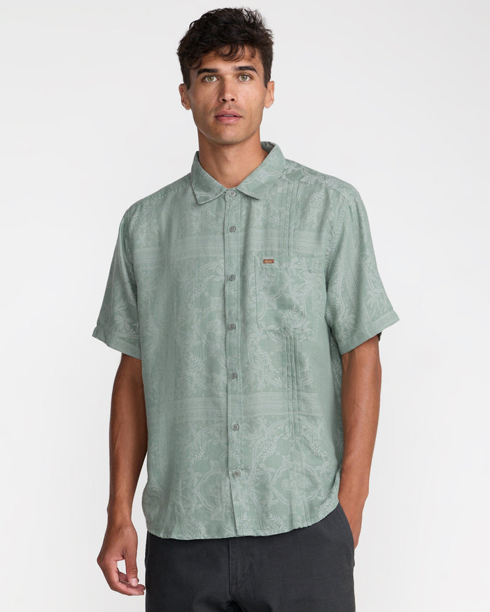 RVCA MELLOWMIST SHORT SLEEVE SHIRT - JADE