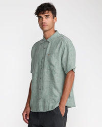 RVCA MELLOWMIST SHORT SLEEVE SHIRT - JADE