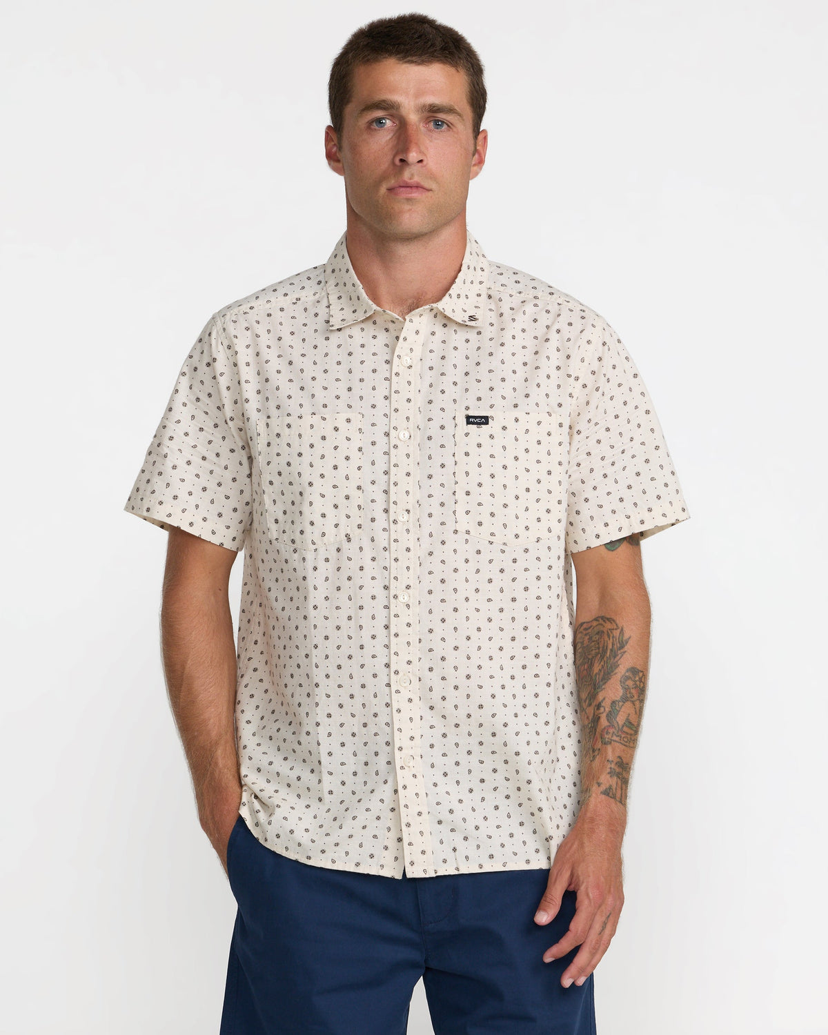 RVCA BREEZY SHORT SLEEVE SHIRT - CER