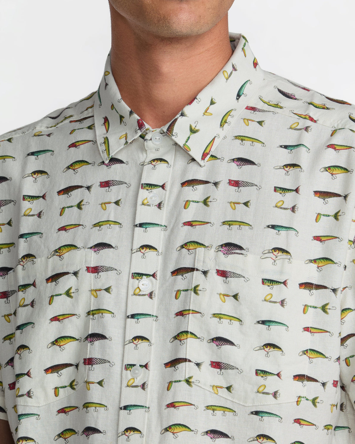 RVCA TACKLE SHOP SHORT SLEEVE SHIRT - WHE
