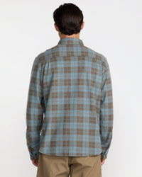 RVCA VACANCY FLANNEL LONG SLEEVE TOP - LED