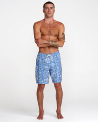 RVCA LOCAL ALOHA ELASTIC 19" - LIGHT BLUE