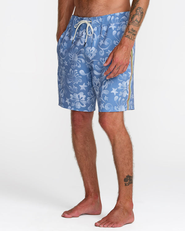 RVCA LOCAL ALOHA ELASTIC 19" - LIGHT BLUE