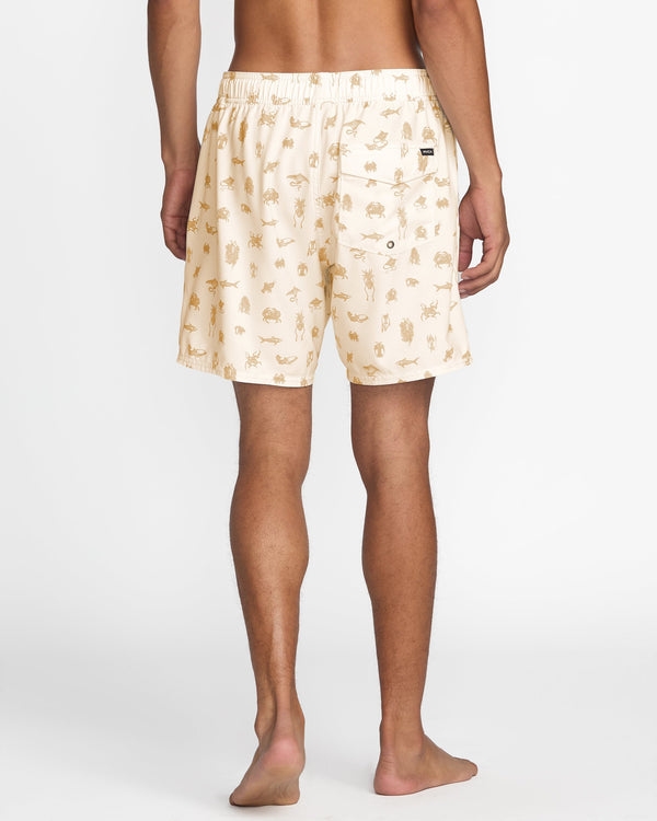 RVCA SEA LIFE ELASTIC SWIM TRUNK - NAT
