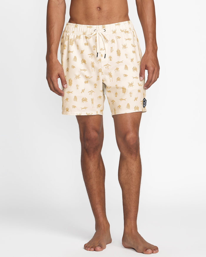 RVCA SEA LIFE ELASTIC SWIM TRUNK - NAT