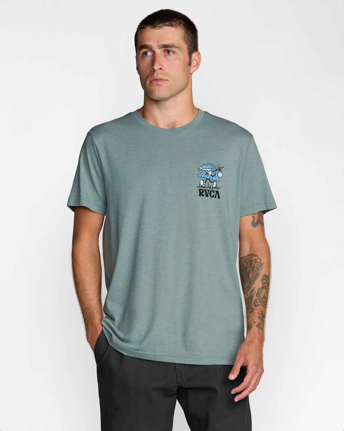 RVCA KEEP LOOKING SHORT SLEEVE TEE - LED