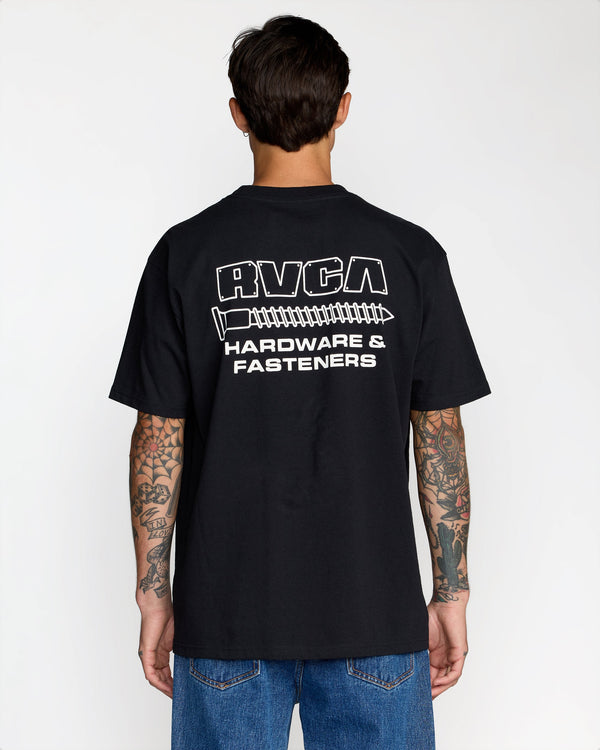 RVCA FASTENERS POCKET SHORT SLEEVE - BLK