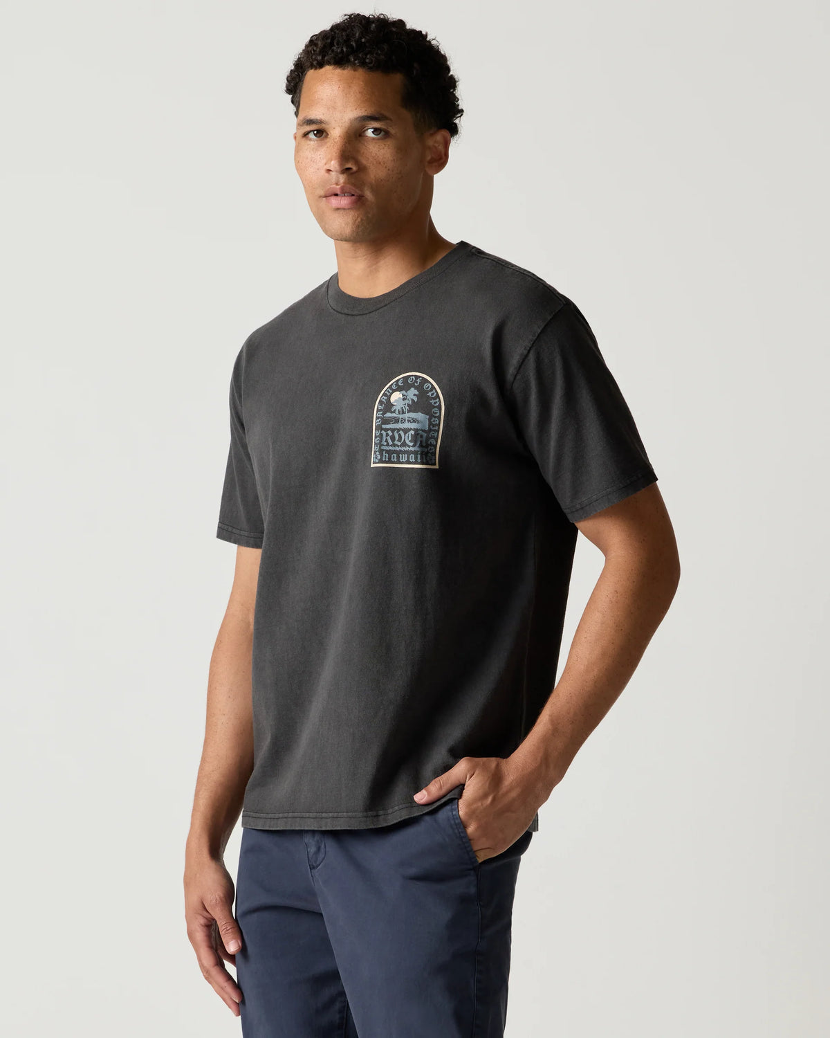 RVCA TOMBSTONE COVE TEE - BLK