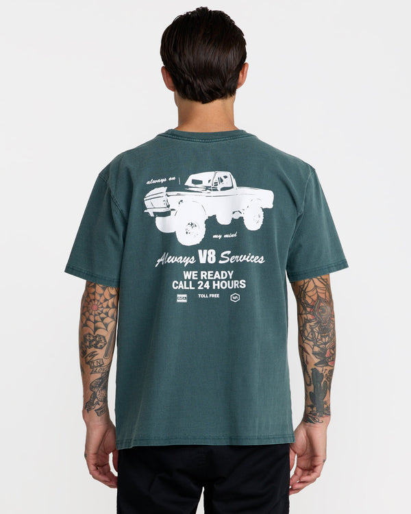 RVCA V8 SHORT SLEEVE TEE - DGN