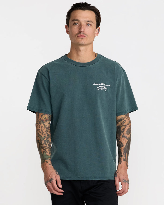 RVCA V8 SHORT SLEEVE TEE - DGN