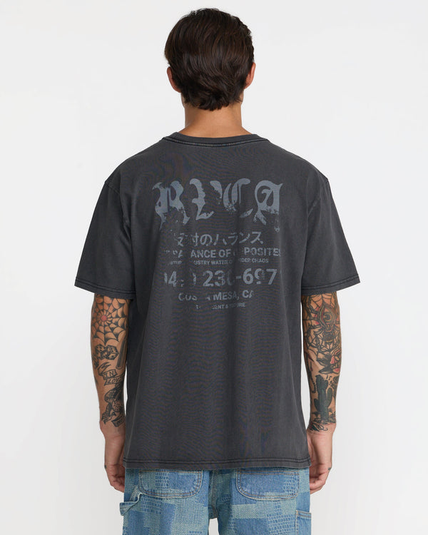 RVCA BIG PRESS SHORT SLEEVE TEE - BLK