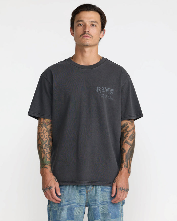RVCA BIG PRESS SHORT SLEEVE TEE - BLK