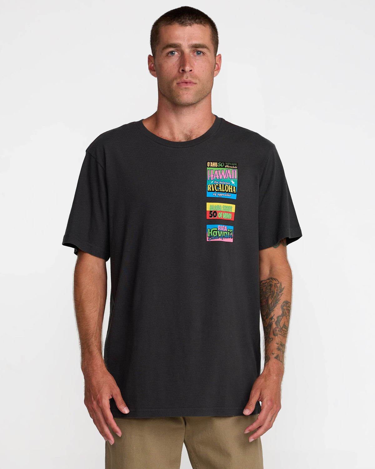 RVCA ISLAND TIME SS TEE - PTK