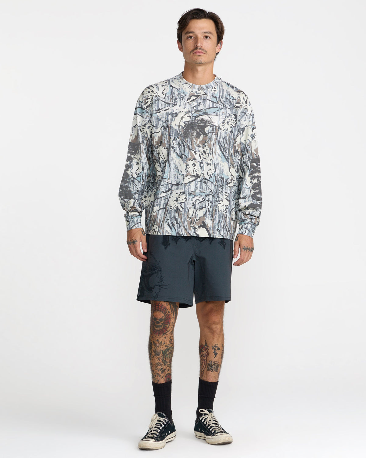 RVCA TAPOUT HEAVYWEIGHT LONG SLEEVE - CAMO