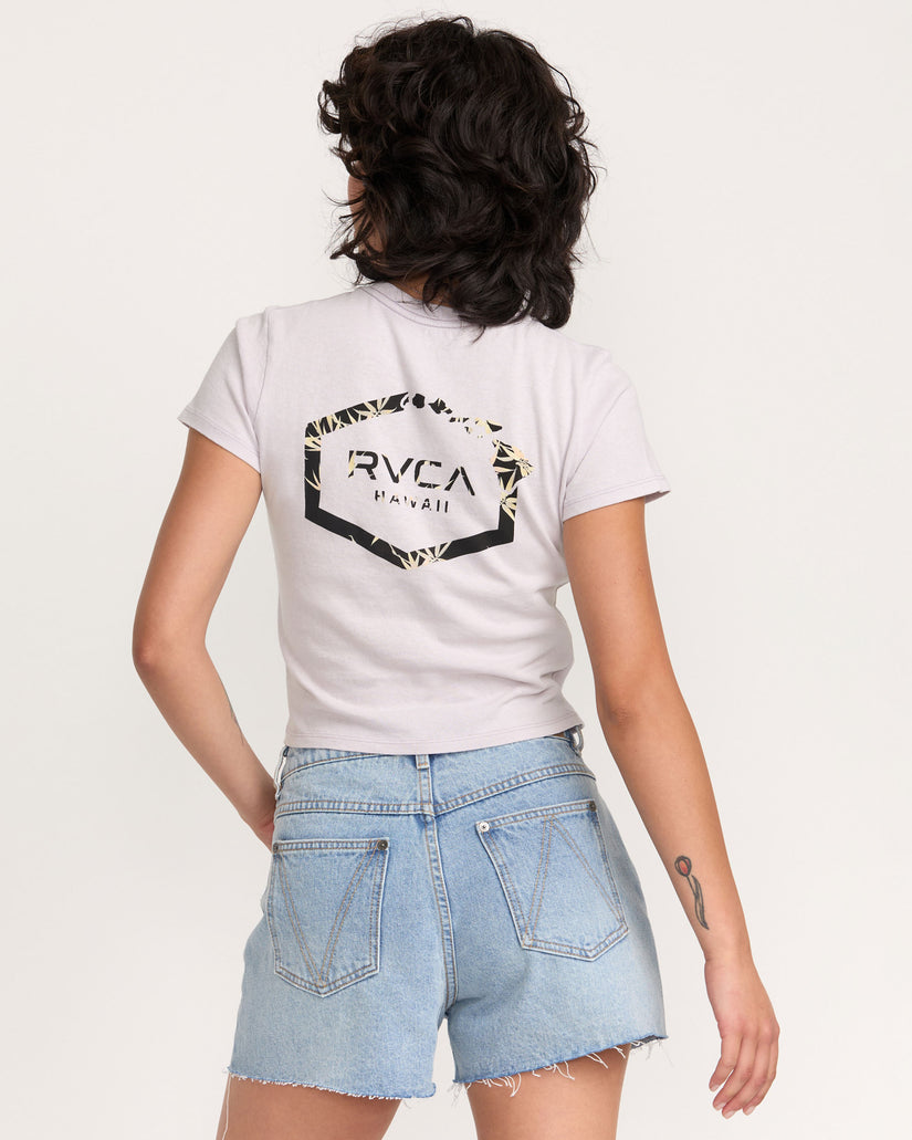 RVCA HAWAII 411 HEX TEE - FOG