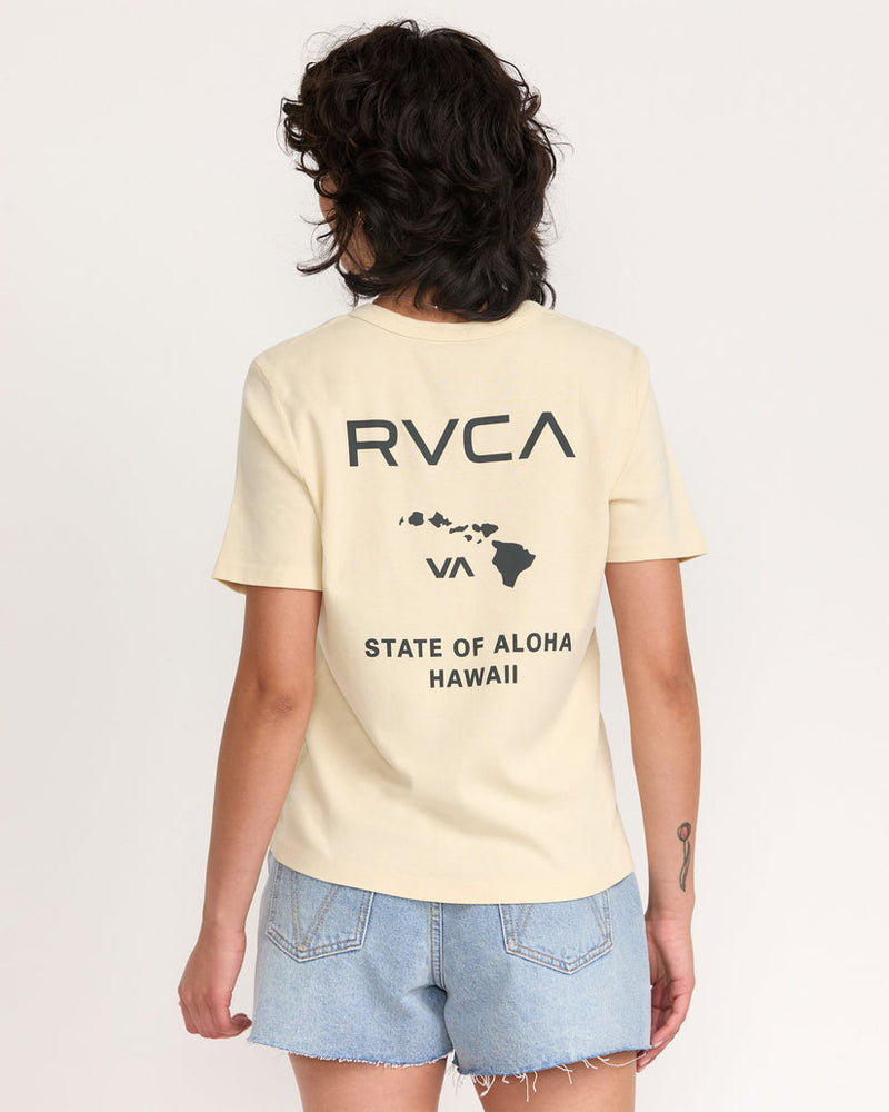 RVCA STATE OF ALOHA DAILY TEE - CRM