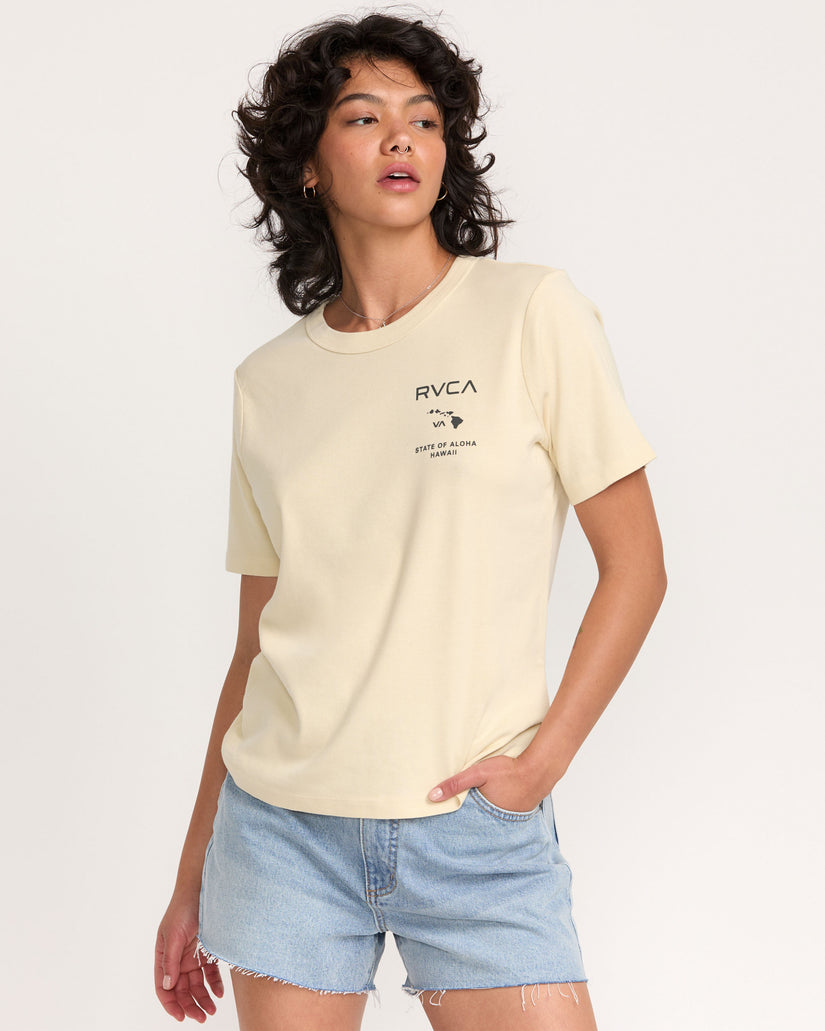 RVCA STATE OF ALOHA DAILY TEE - CRM