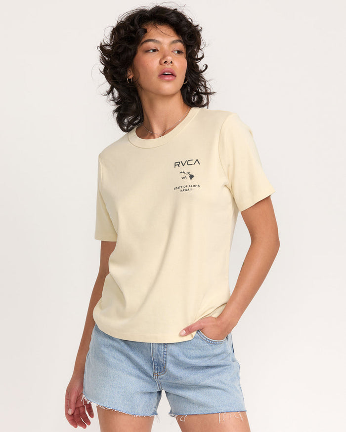 RVCA STATE OF ALOHA DAILY TEE - CRM