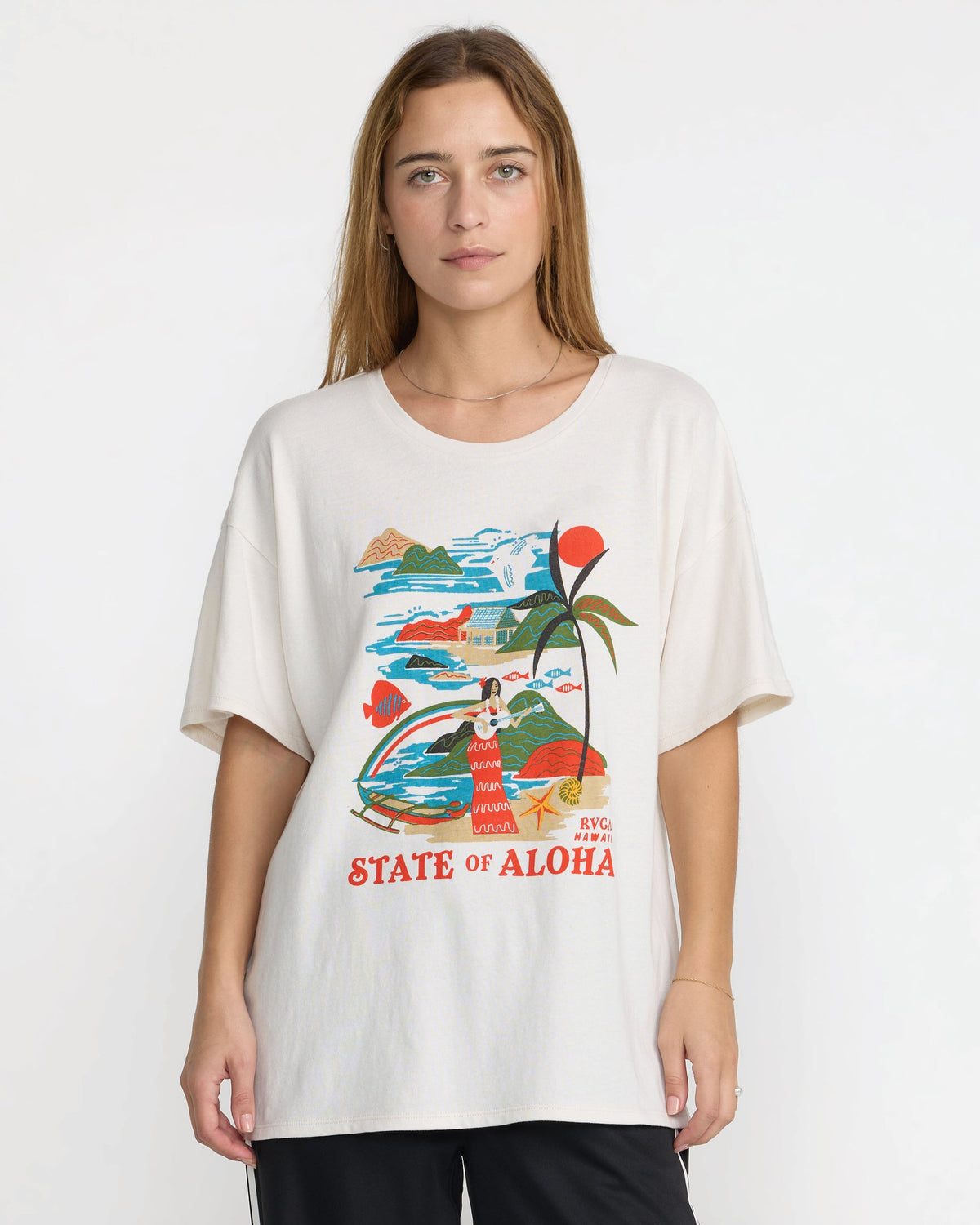 RVCA VISITOR OVERSIZED TEE - CLO