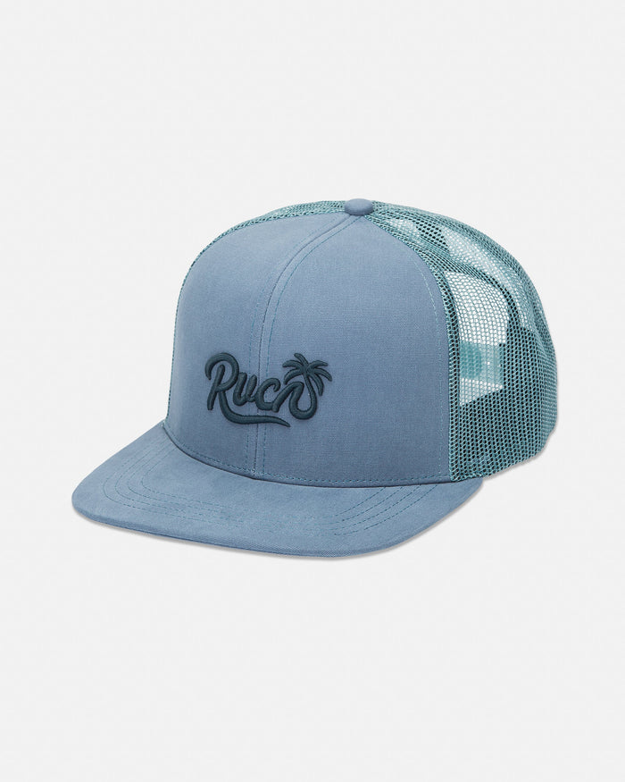 RVCA FROND SCRIPT TRUCKER HAT - VINTAGE NAVY
