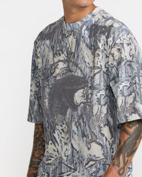 RVCA TAPOUT MESH JERSEY TEE - CAM