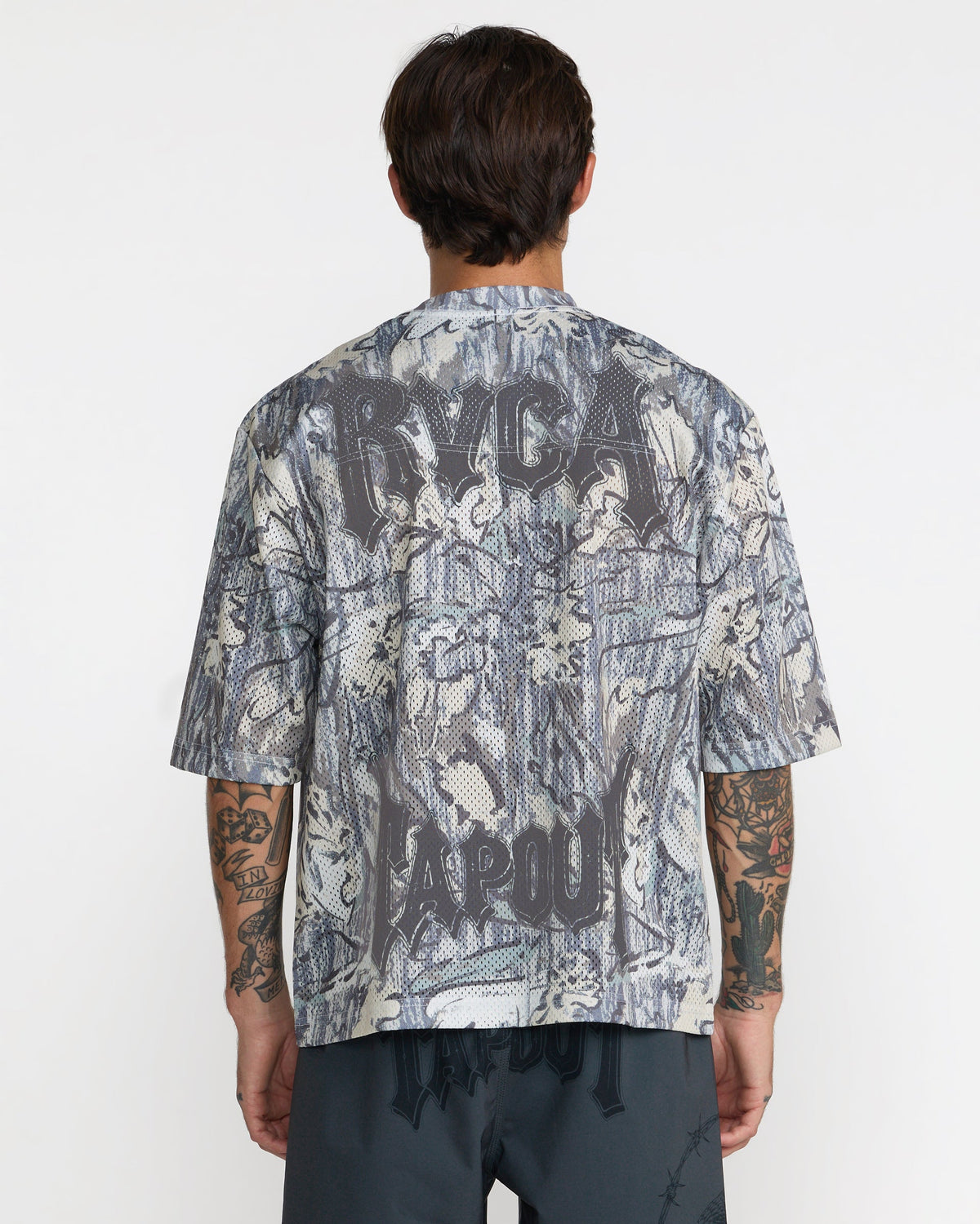 RVCA TAPOUT MESH JERSEY TEE - CAM