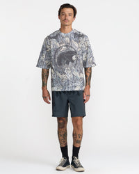 RVCA TAPOUT MESH JERSEY TEE - CAM