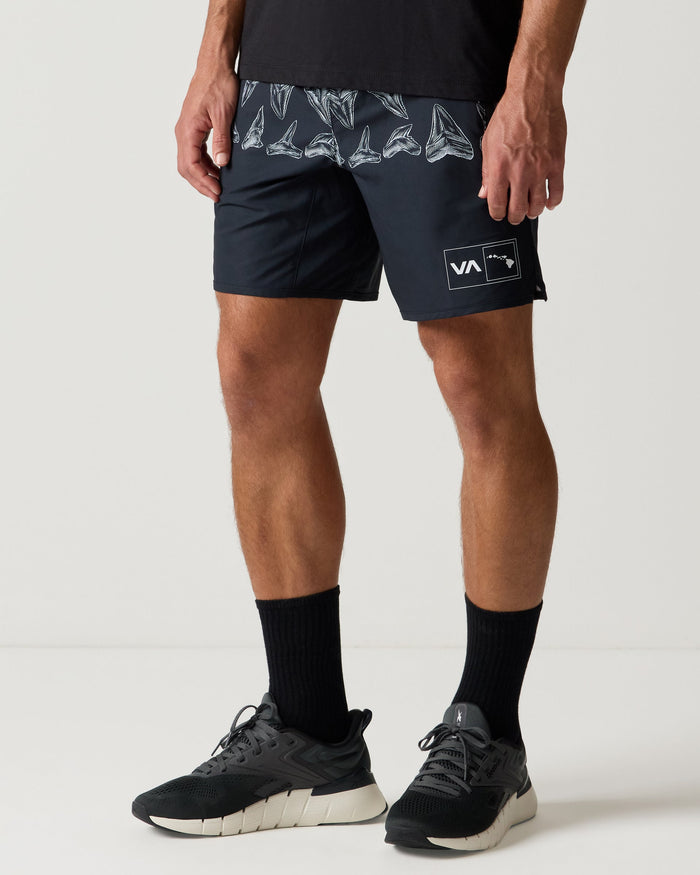 RVCA YOGGER STRETCH HYBRID 17" SHORT - BLK