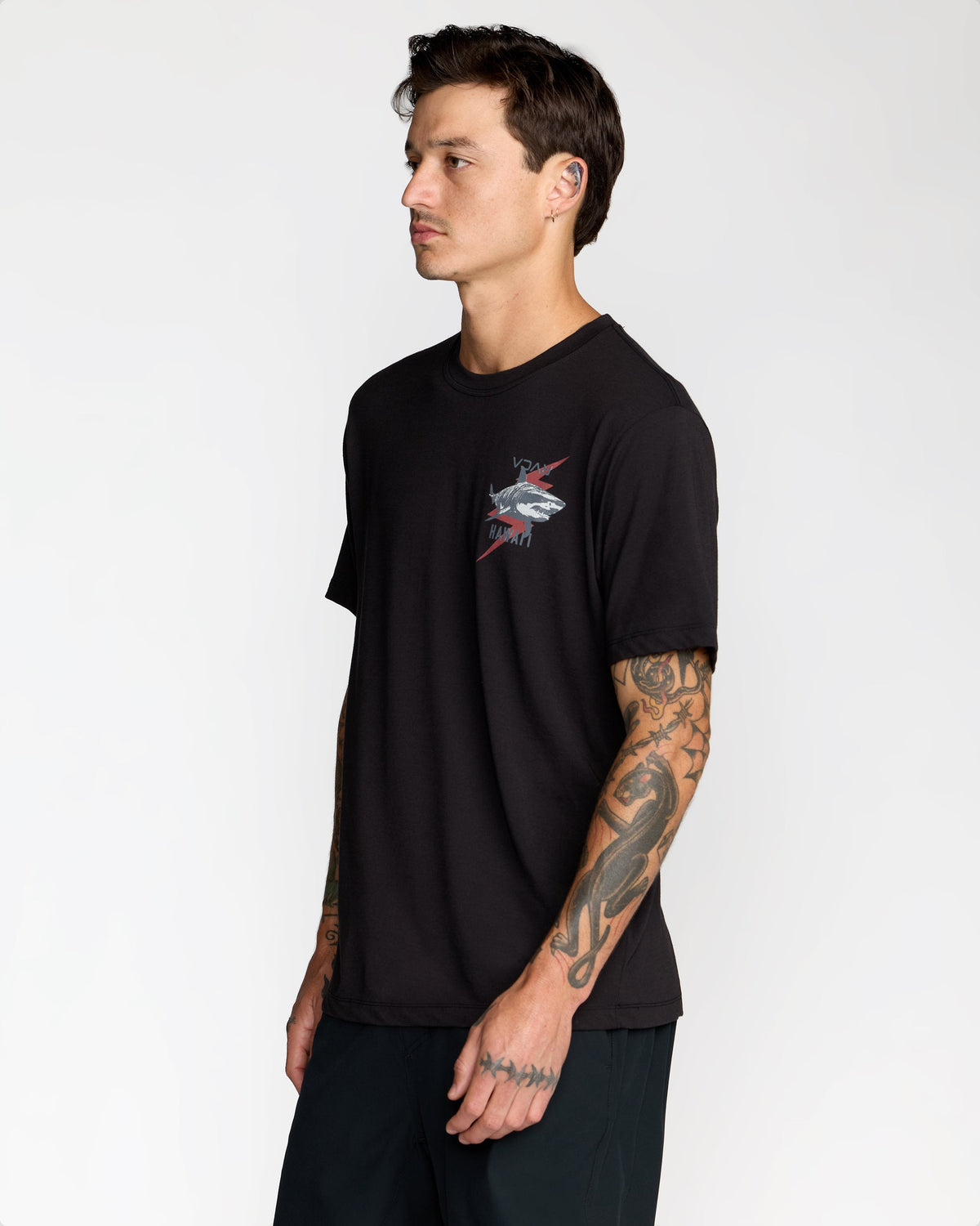 RVCA TIGER SHARK SS TEE - BLK