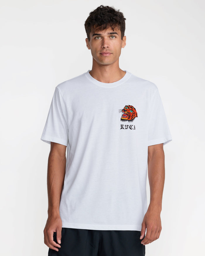 RVCA KALEB TIGER SHORT SLEEVE - WHT