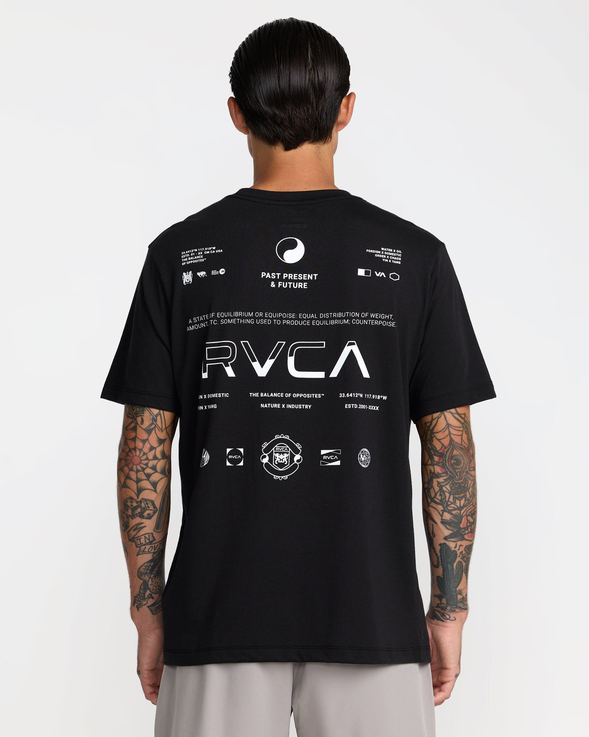 RVCA SPLIT ALL OVER SHORT SLEEVE - BLK