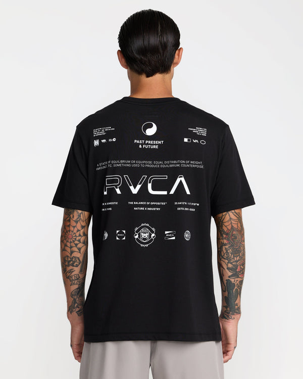 RVCA SPLIT ALL OVER SHORT SLEEVE - BLK