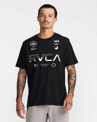 RVCA SPLIT ALL OVER SHORT SLEEVE - BLK